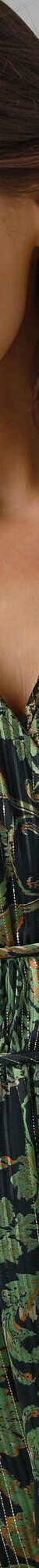 Robe manches longues détails volantés, voile jacquard imprimé (noir / vert) Robe manches longues détails volantés, voile jacquard imprimé (noir / vert)
